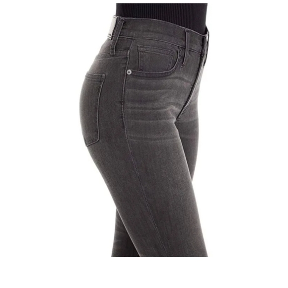 Madewell 9" high rise skinny black fade wash distress knee women's jeans size 25 - Picture 3 of 9